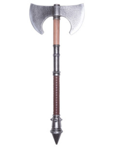 Machado medieval duplo para LARP, modelo Drakentrutz