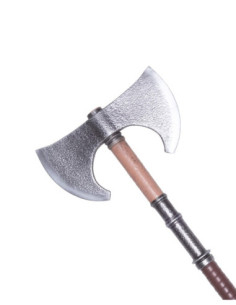 Machado medieval duplo para LARP, modelo Drakentrutz 2