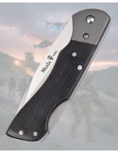 Faca Muela 440C Micarta Preta Lock Back com bainha 2