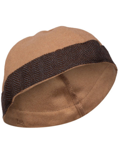Gorro medieval de lã modelo Gilli, cor areia