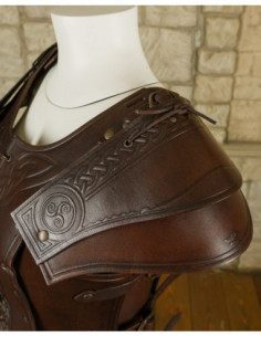 Ombreras medievais modelo Artemis Deluxe, cor marrom