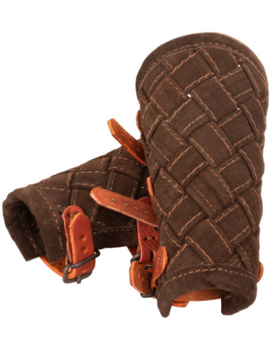 Braçadeiras medievais de couro modelo Sigurd, cor marrom