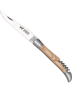 Faca francesa Laguiole de carvalho com saca-rolhas,...