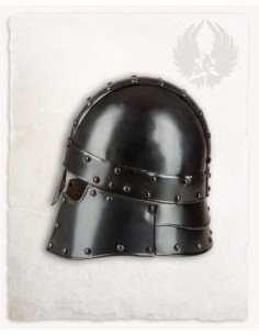 Barbuta medieval modelo Halanor, acabamento escurecido 2