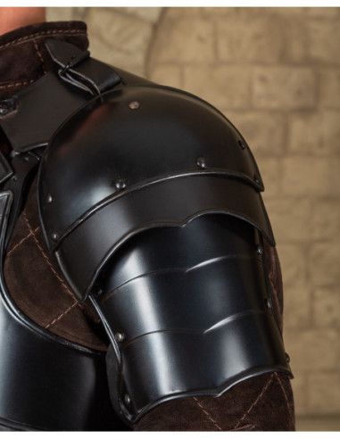 Ombros medievais pequenos modelo Markward, aço negro