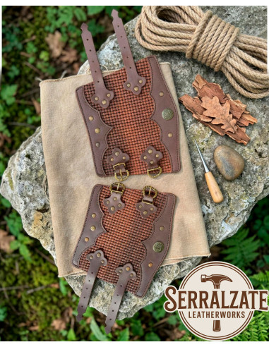 Braceletes Montaraz vikingo de couro marrom escuro