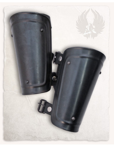 Braçadeiras medievais em aço blackened, modelo Adam