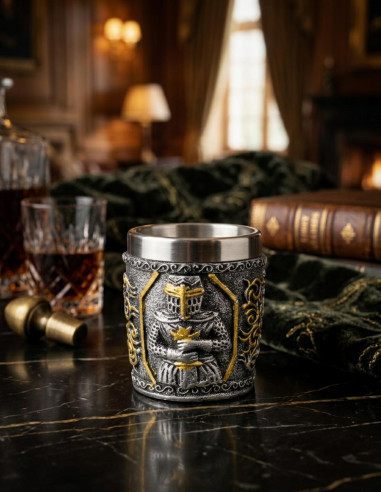 Copo Templário em prata e ouro (6 cm.)
