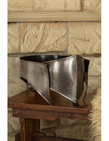 Gorjal medieval aço polido, modelo Vigor