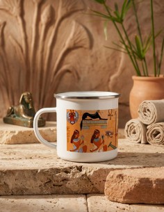 Antigo copo de latão esmaltado egípcio