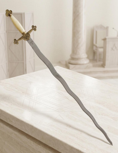 Espada cerimonial Loja maçônica extravagante com acabamentos em latão