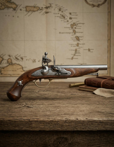 Pistola pirata francesa, século XVIII