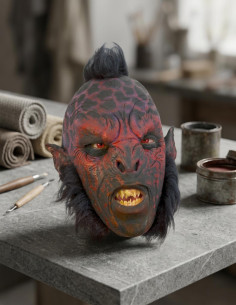 Máscara carnal de Orc com cabelo