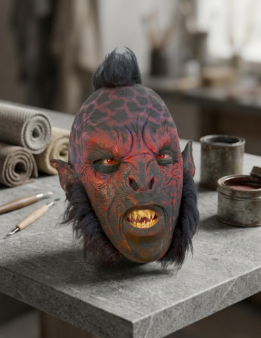 Máscara carnal de Orc com cabelo