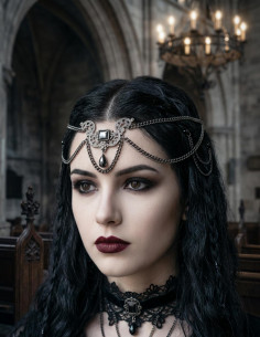 Tiara com pérolas de cristal