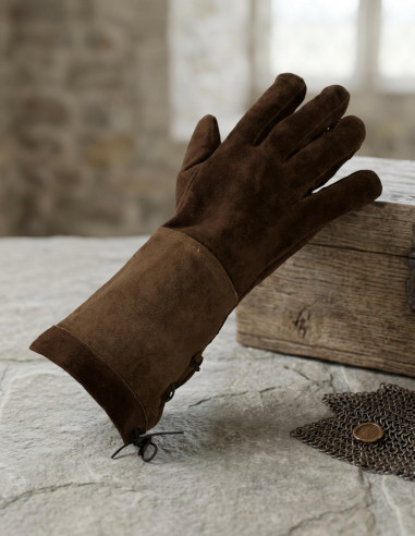 luvas medievais marrons