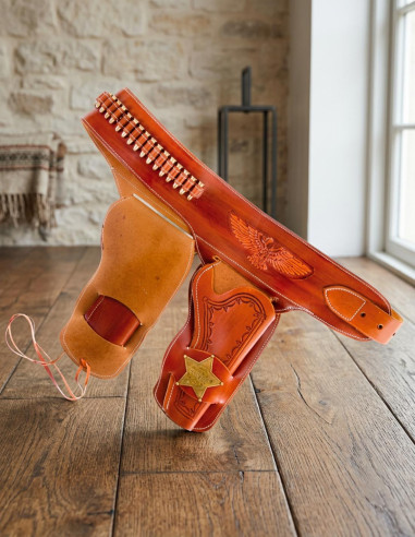 cartucheira Sheriff por 2 revólveres