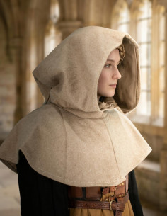 Capuz Medieval LÃ Bege 2