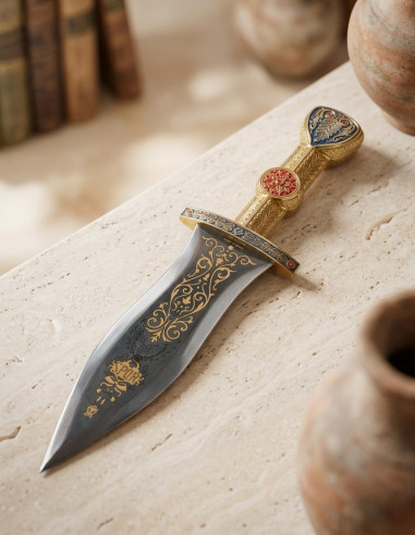 Adaga Romana com acabamentos dourados