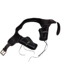 Bandoleira de couro para dois revólveres 2