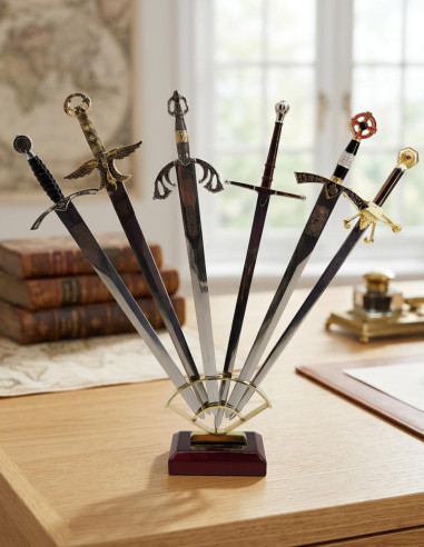 Conjunto medieval (2) de 6 abridores de cartas de espada histórica