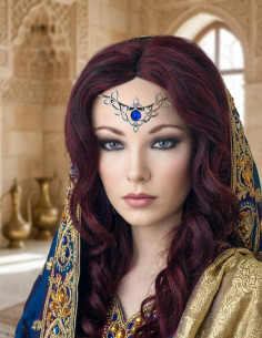 pingente de pérola de cristal azul medieval