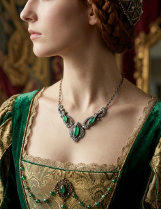 Pérolas de vidro verdes pendentes medievais