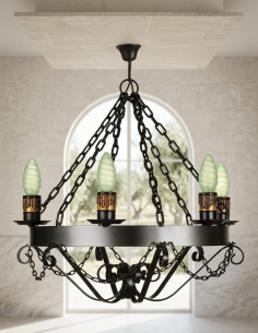 A lâmpada medieval forja correntes