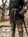 Cinto marrom Masculino Medieval em Couro, Estilo Montaraz