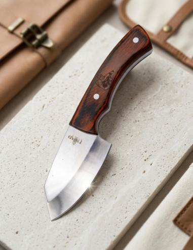 Faca de caça em aço 440, brilho espelhado, cabo em pakkawood