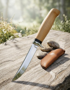 Faca de Caça Aço 440 Lâmina Espelhada Cabo de Fagulha