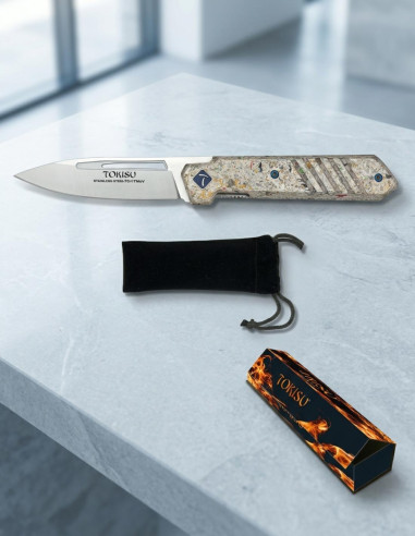 Faca de Campo TOKISU Mikarta Glacial com Rolamento de Esferas