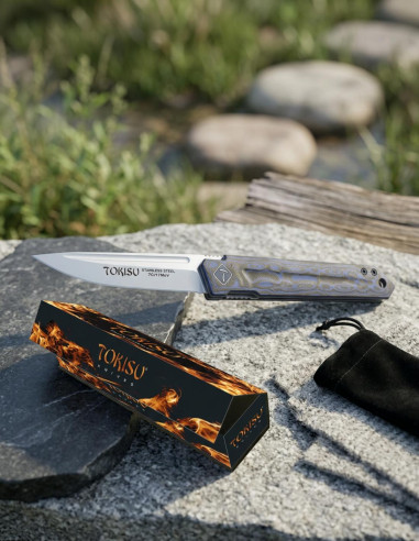Faca de campo TOKISU Mikarta Blue Mix