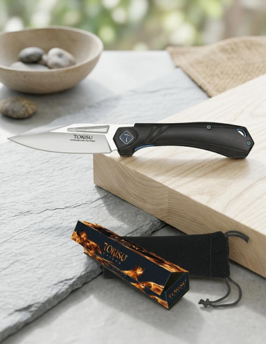 Faca de campo TOKISU Madeira de Ébano, Ball Bearing