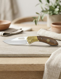 Faca de Campo Albainox lâmina vazada bocal decorado