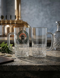 Caneca de cerveja de vidro centurião romano