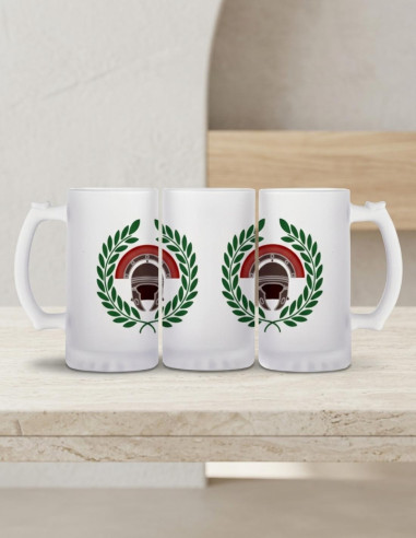 Caneca de Cerveja Roman Centurion, vidro translúcido