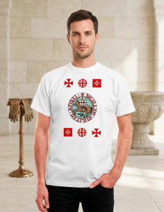 T-shirt Cavaleiros Templários com Cruzes, manga curta