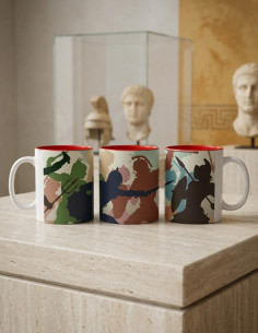 Caneca Cerâmica Luta de Gladiadores Romanos