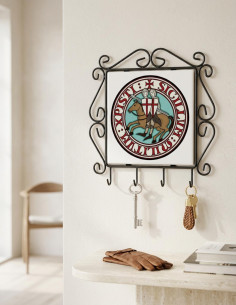 Porta-chaves dos Cavaleiros Templários em cor forja