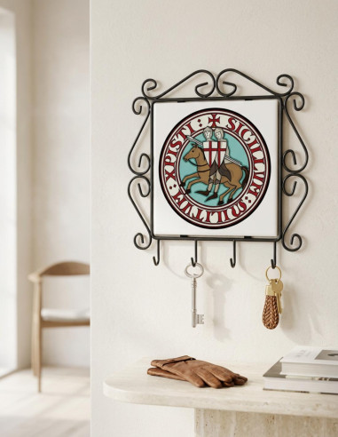 Porta-chaves dos Cavaleiros Templários em cor forja