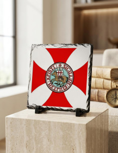 Escudo Cavaleiros Templários em Pedra Ardósia (20x20 cms.)