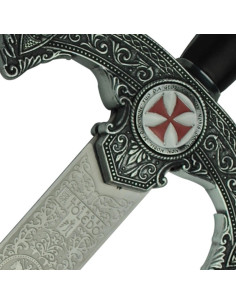 Espada templária rústica, decorada 2