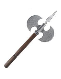 Machado rústico de lâmina dupla gravado, 61 cm.