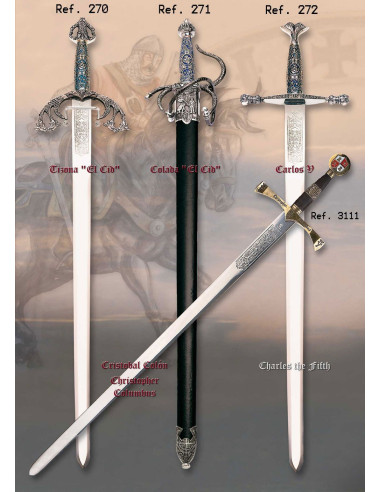 Espada Tizona Cid com punho cinzelado