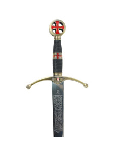 Espada decorativa dos cruzados com gravuras
