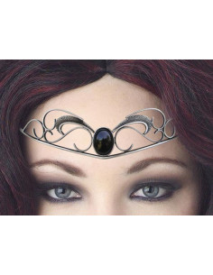 Tiara com pérolas de cristal