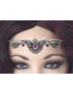Tiara com pérolas de vidro