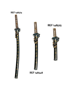 Katana bainha de dragão preto-ouro 2