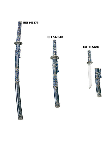 Wakizashi azul-prata